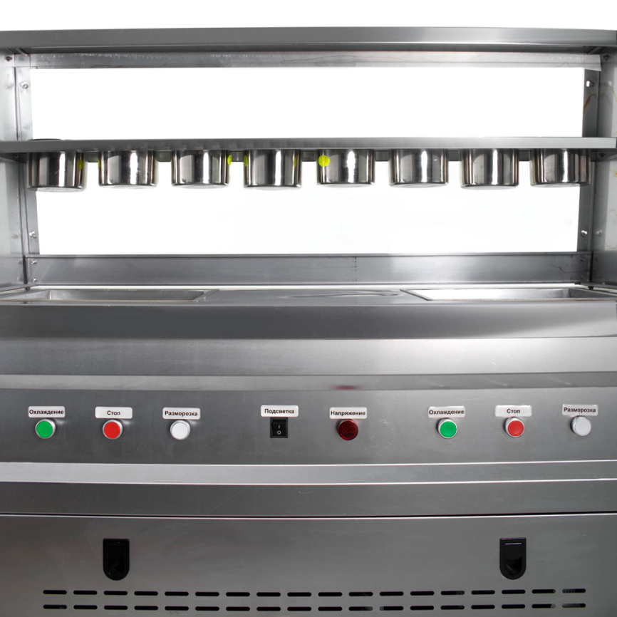 Фризер для ролл мороженого KCB-2F Foodatlas (контейнеры, свет.короб, стол для топпингов, 2 компр) фото 8