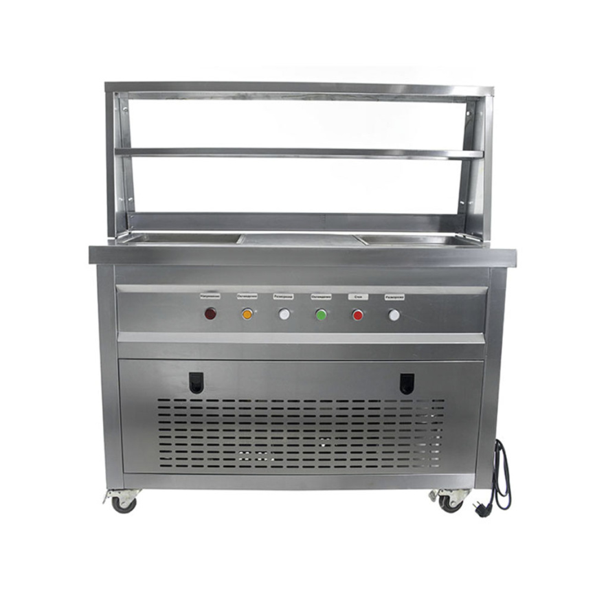 Фризер для ролл мороженого KCB-2F Foodatlas (контейнеры, стол для топпингов, 2 компрессора) фото 2