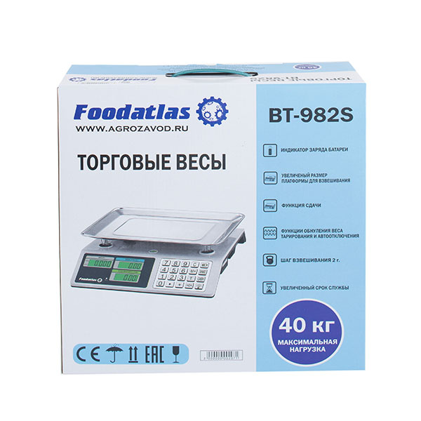 Торговые весы Foodatlas 40кг/2гр ВТ-982S фото 9
